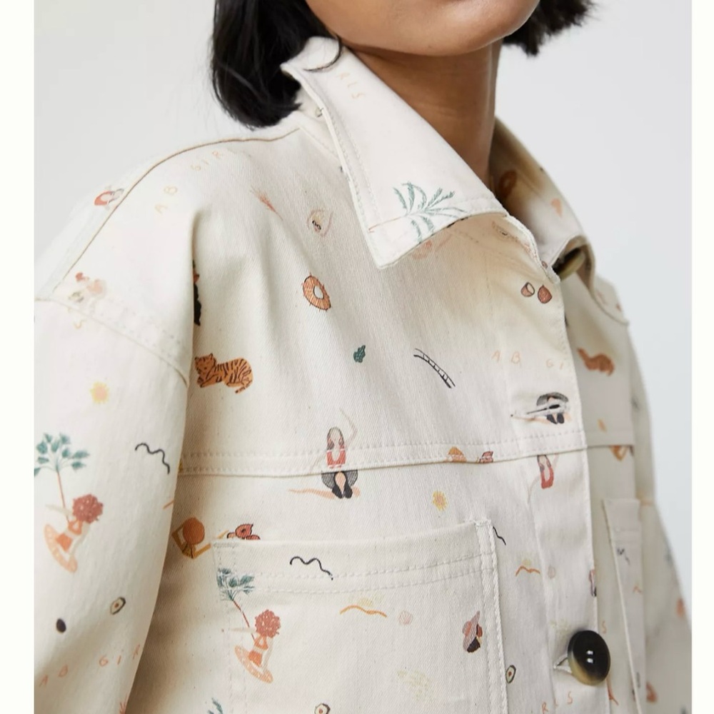 Alexandra Bueno Adventurer whimsical animal Jacket Size Medium Anthropologie - Picture 5 of 16